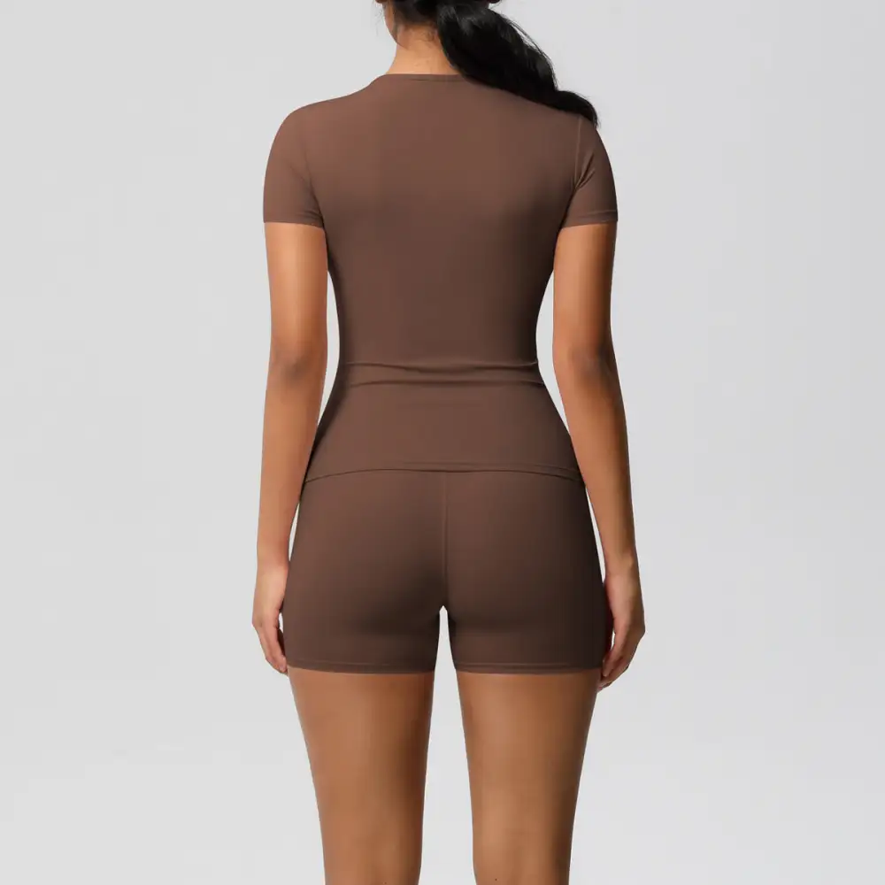 Brushed Short-Sleeve Top, Trousers and Shorts Active Set