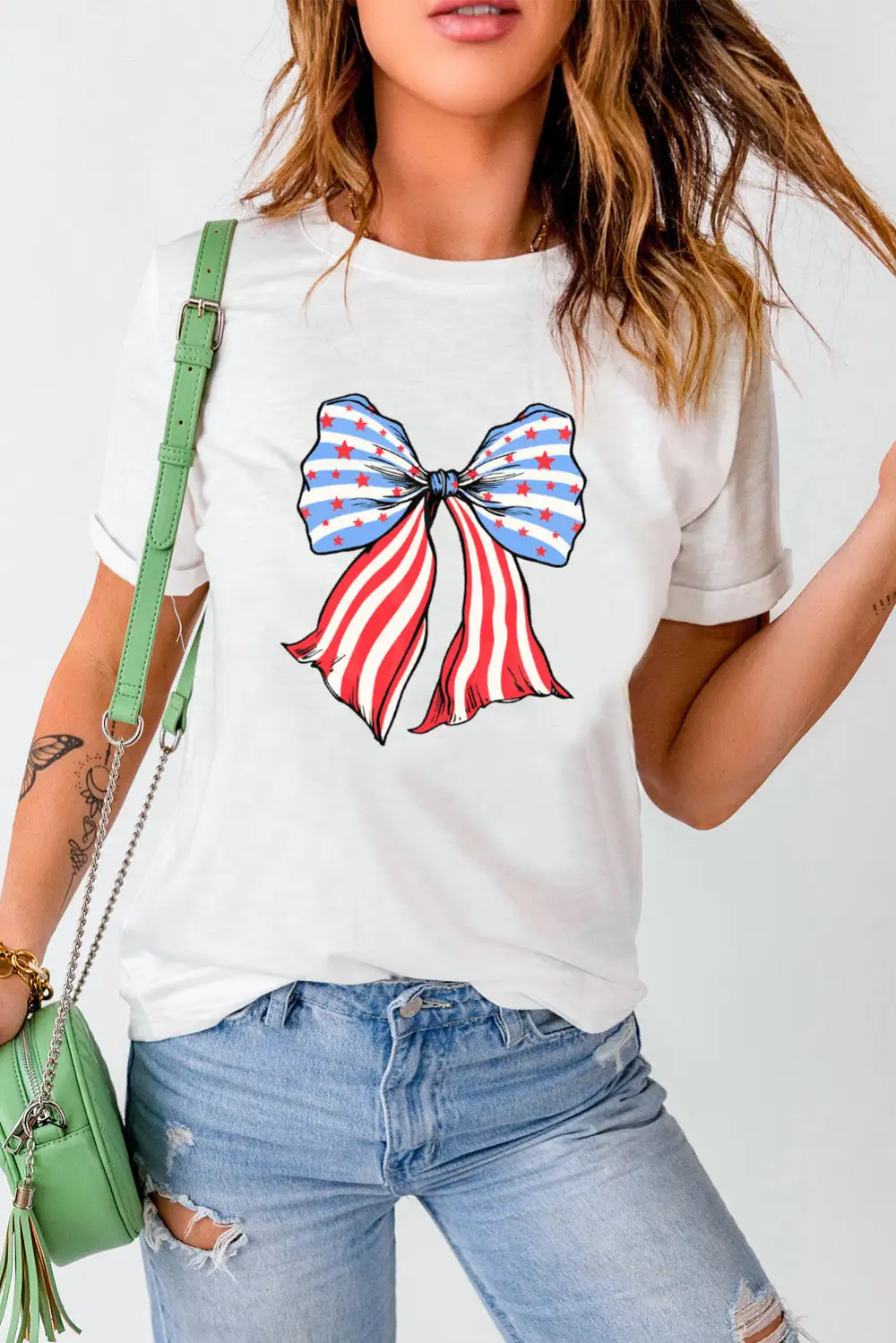 White Stripes And Stars Bowknot