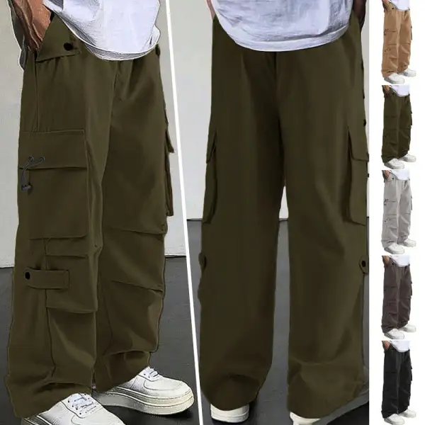 Men's Baggy Cargo Pants Pockets Waistband