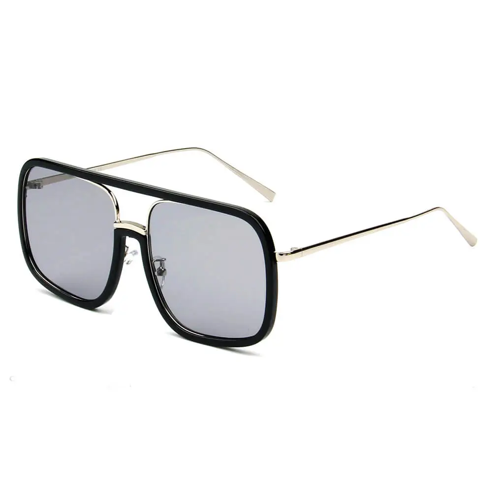Fabric Woven Square Frame Sunglasses