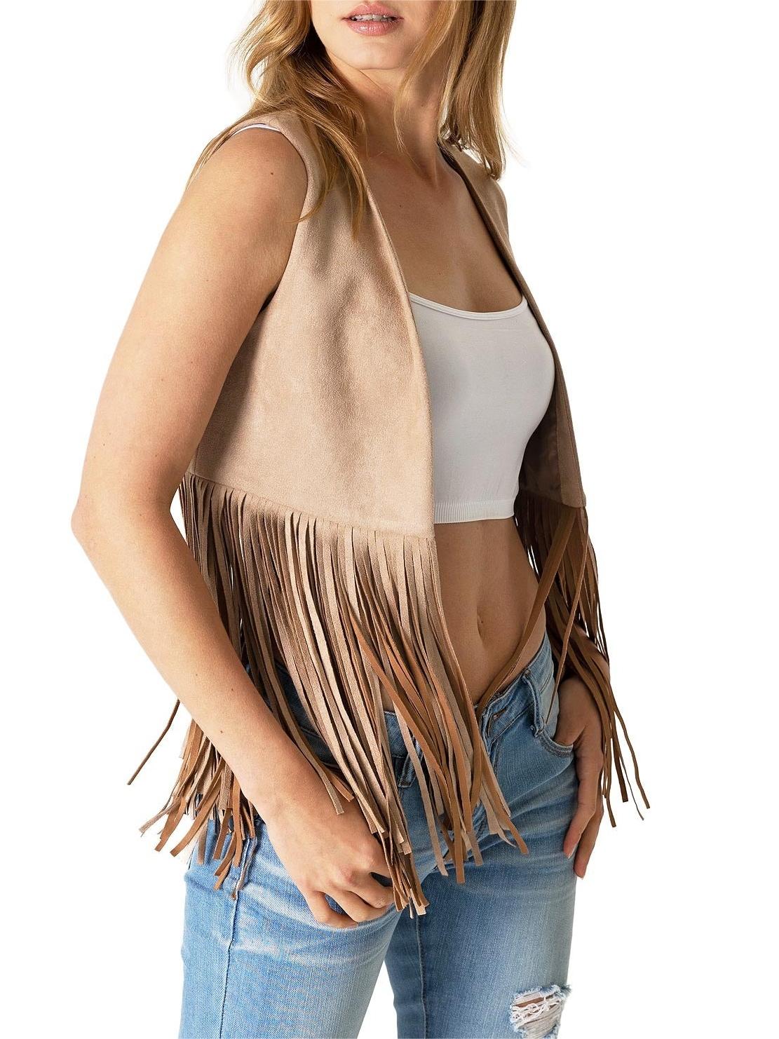 Black Bohemian Fringe Vest