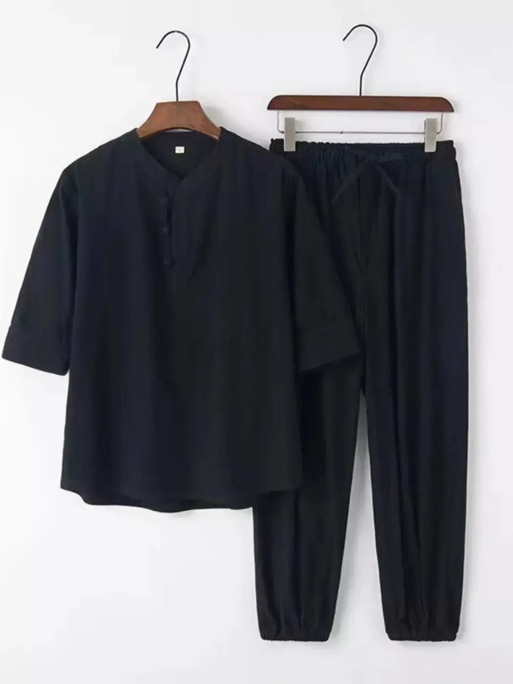 Men's Plus Size Sleeve Top and Pants Set