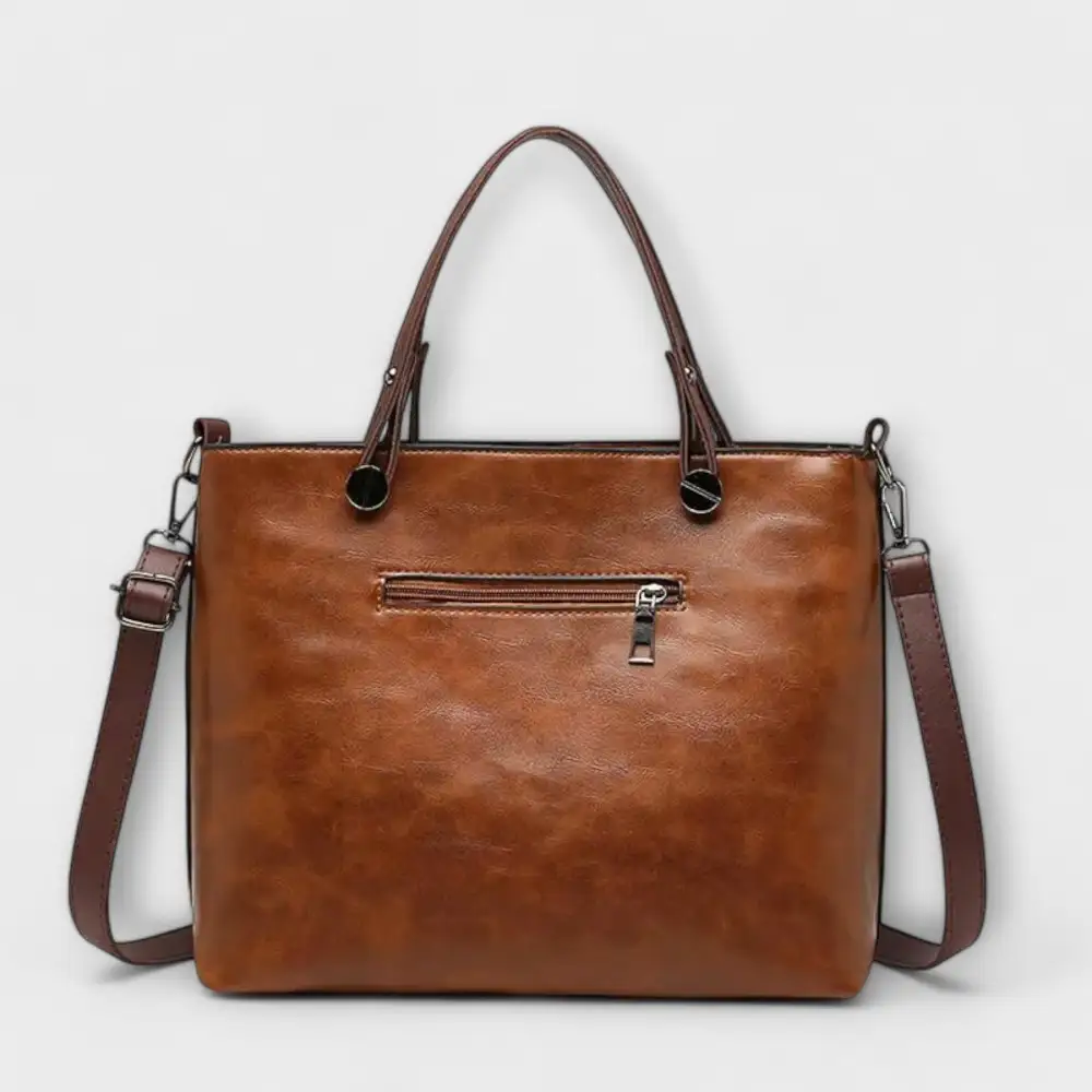 Pocket Front Leather Handbag