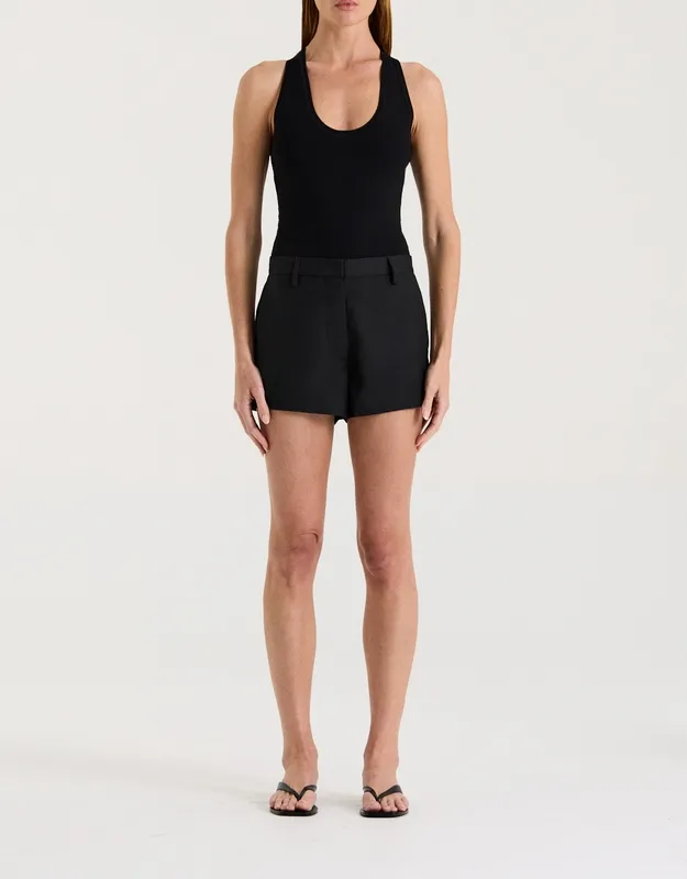 Black Tailored Micro Shorts