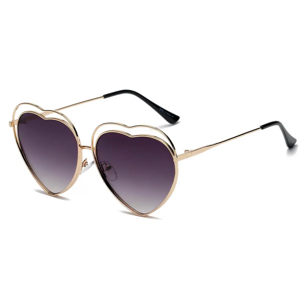 Fuzzy Heart Shape Frame Sunglasses