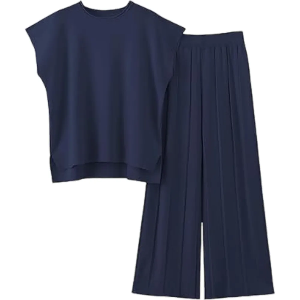 Women's Sweater Set 2 Piece Lounge Set Knit Pullover Tops Vest Pants Outfits