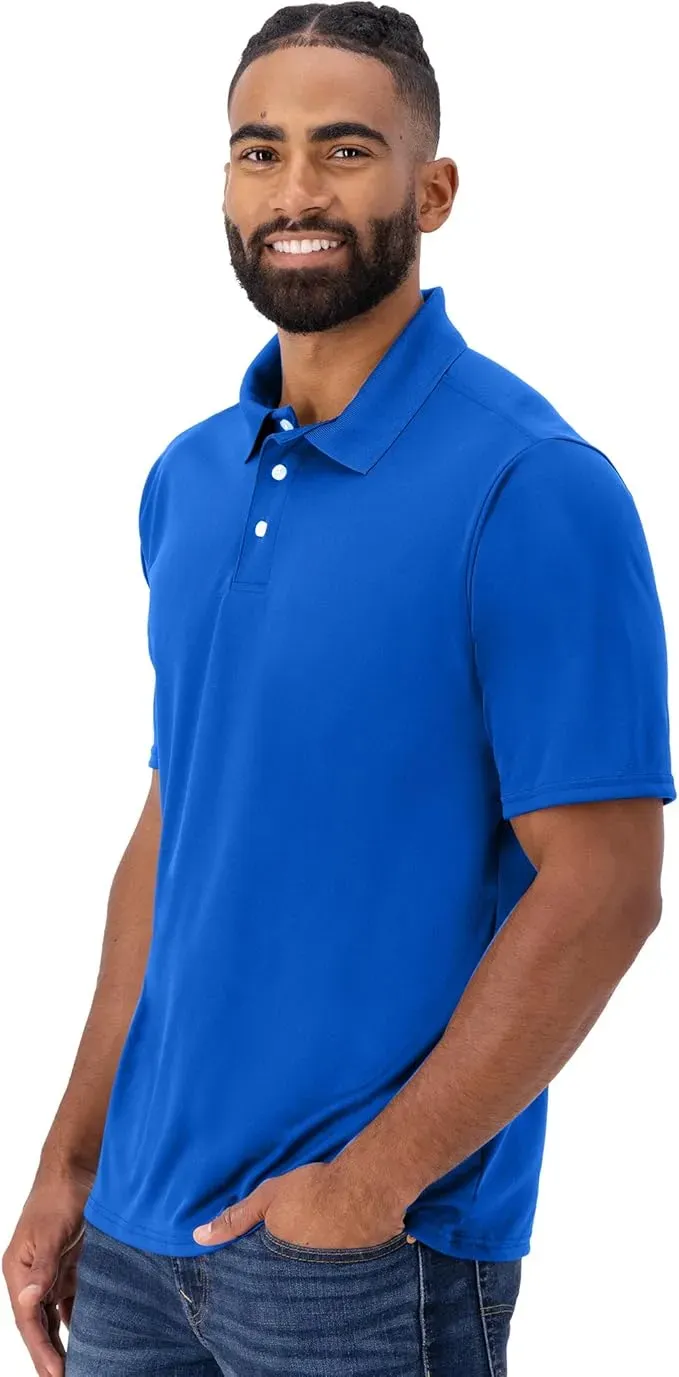 Men's Cool Short-Sleeve Polo Shirt with Three-Button Placket
