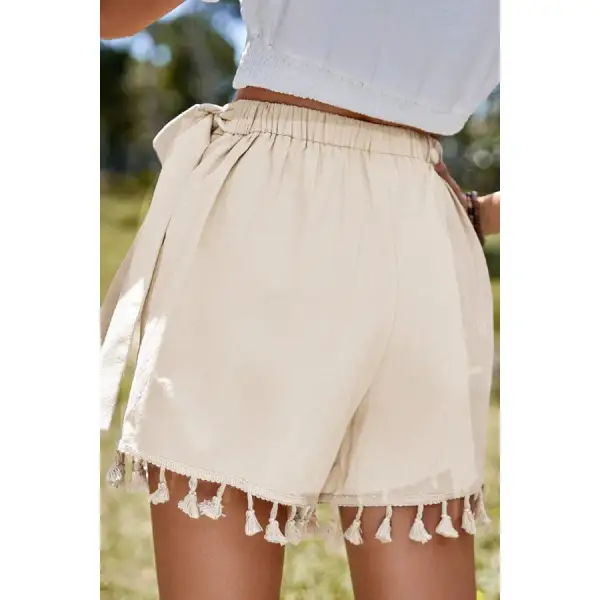 Tassel Trim Wrap Knot Side Mini Skort