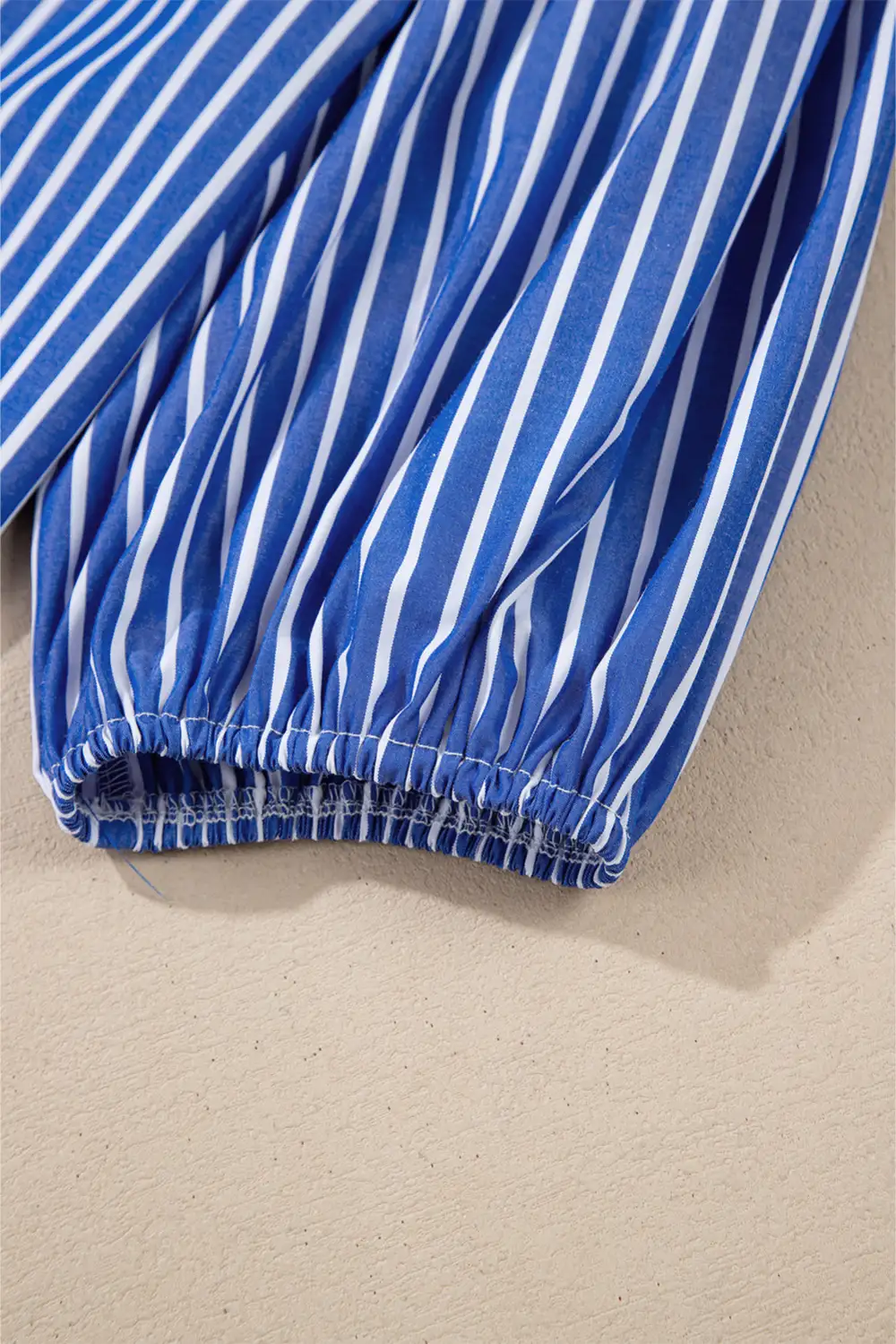 Striped Bow Detail Puff Sleeve Blouse