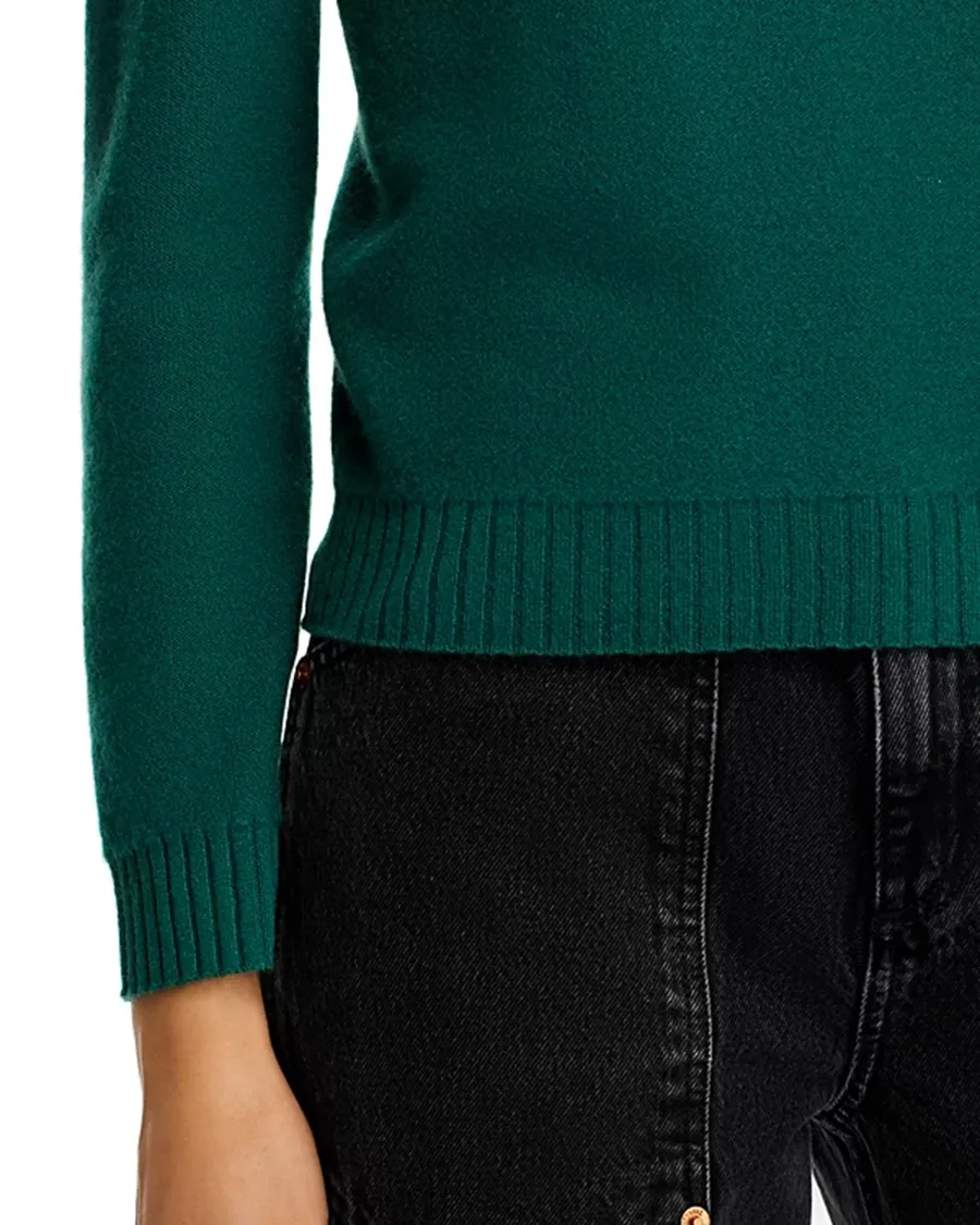 Puff Sleeve Embroidered Floral Cashmere Sweater