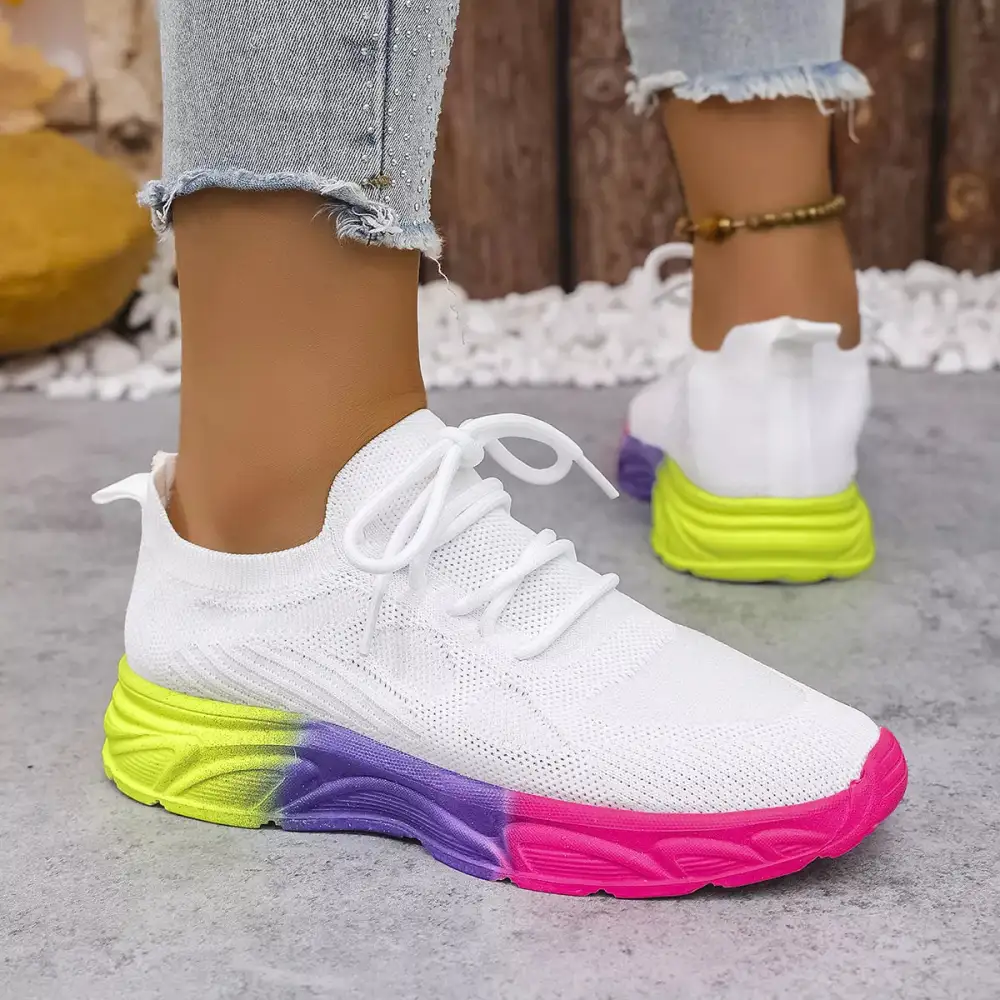 Lace-Up Round Toe Sneakers