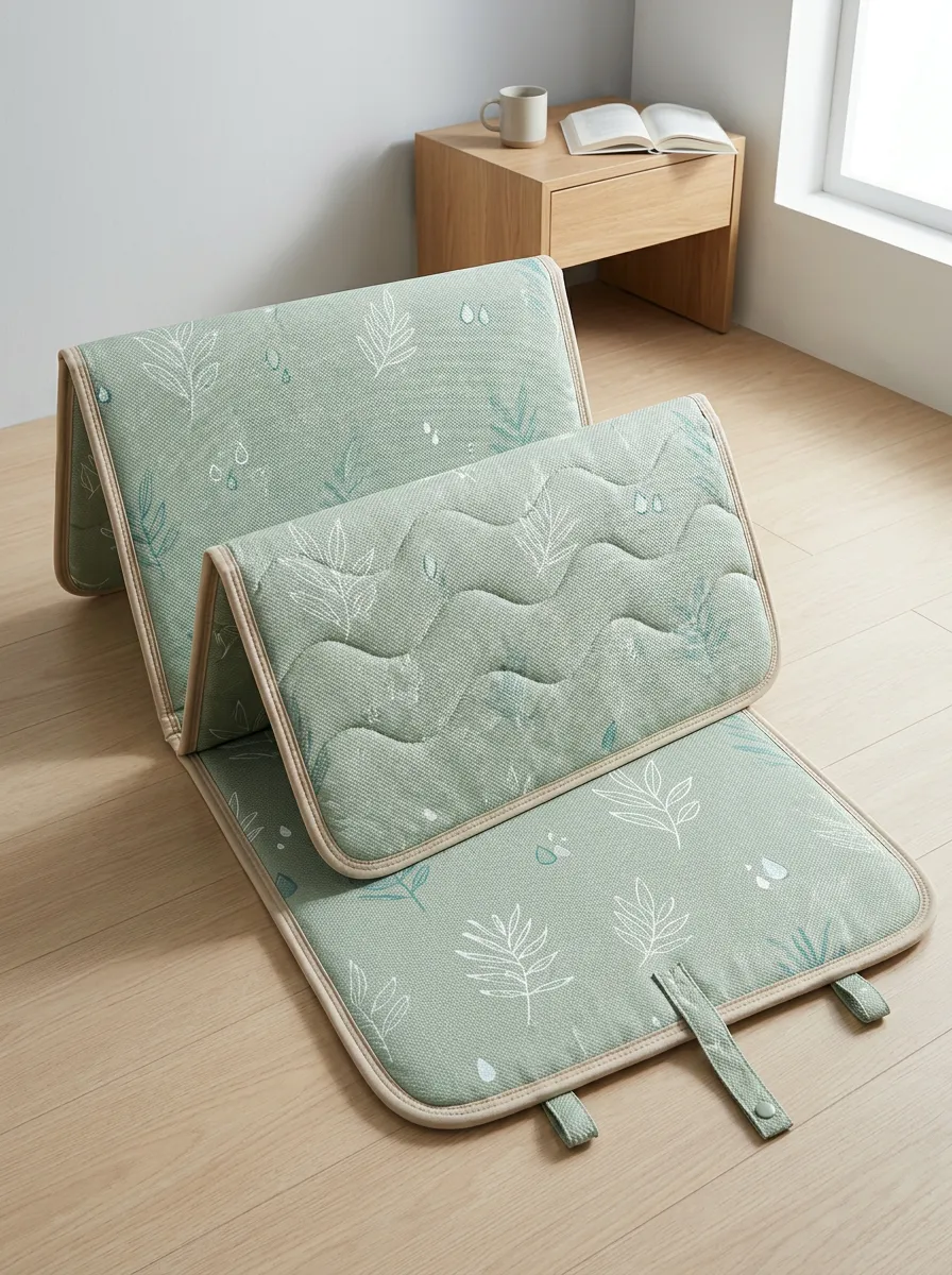 Botanical Leaf Water Drop Pattern Cooling Mat