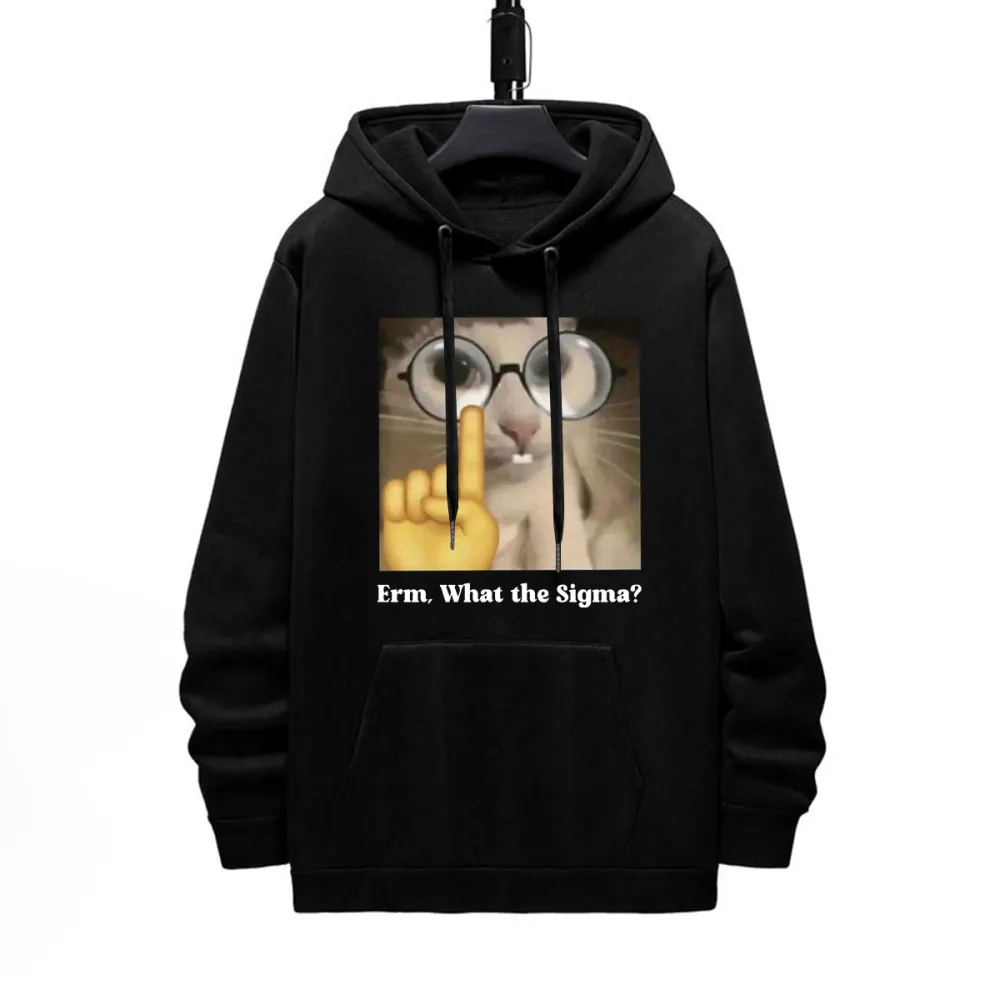 Erm What The Sigma Pattern Printed Hoodie