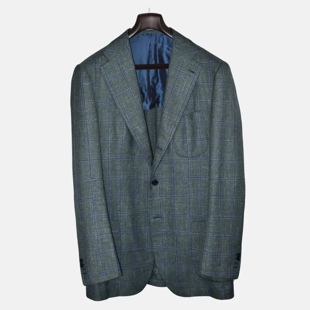 Classic Checkered Wool Blazer Jacket