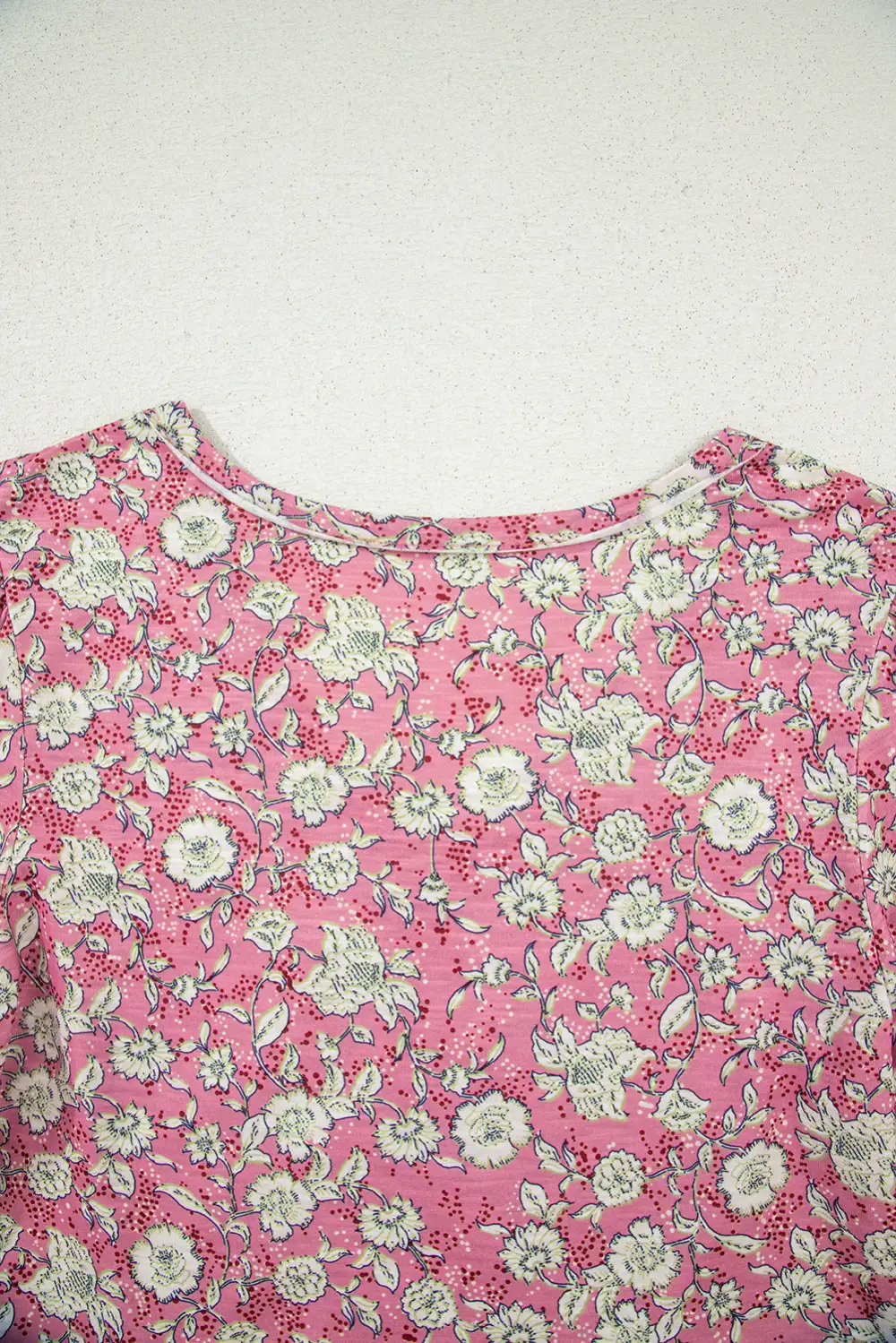 Floral V-Neck Puff Sleeve Blouse