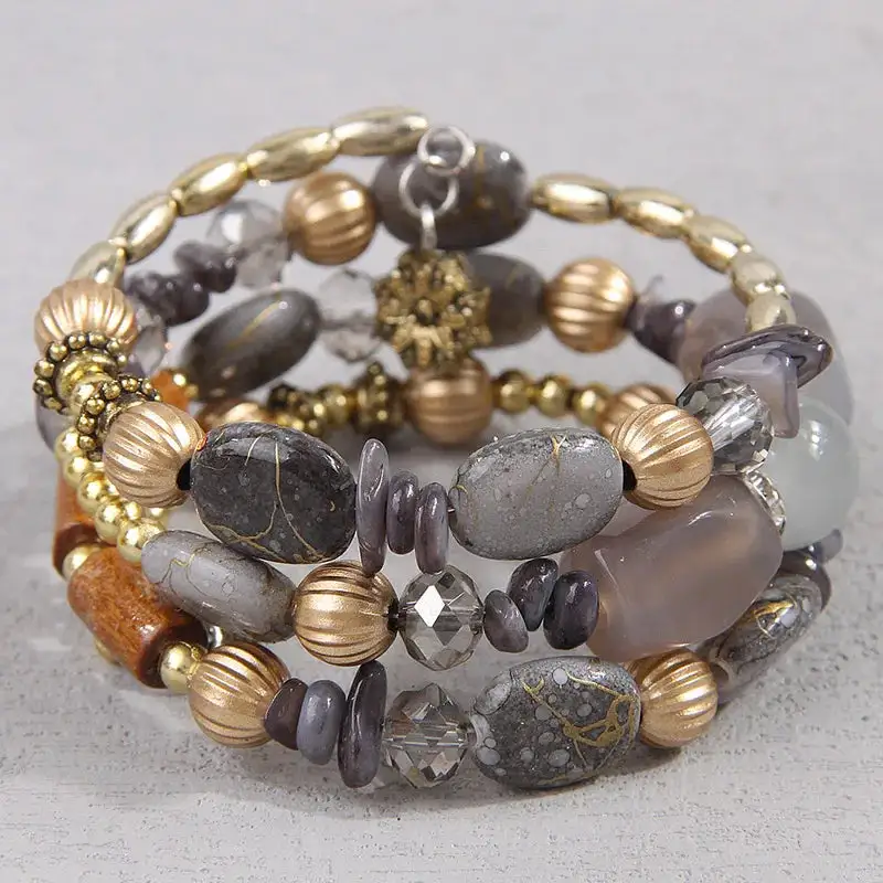 Textured Gravel Bead Bracelet
