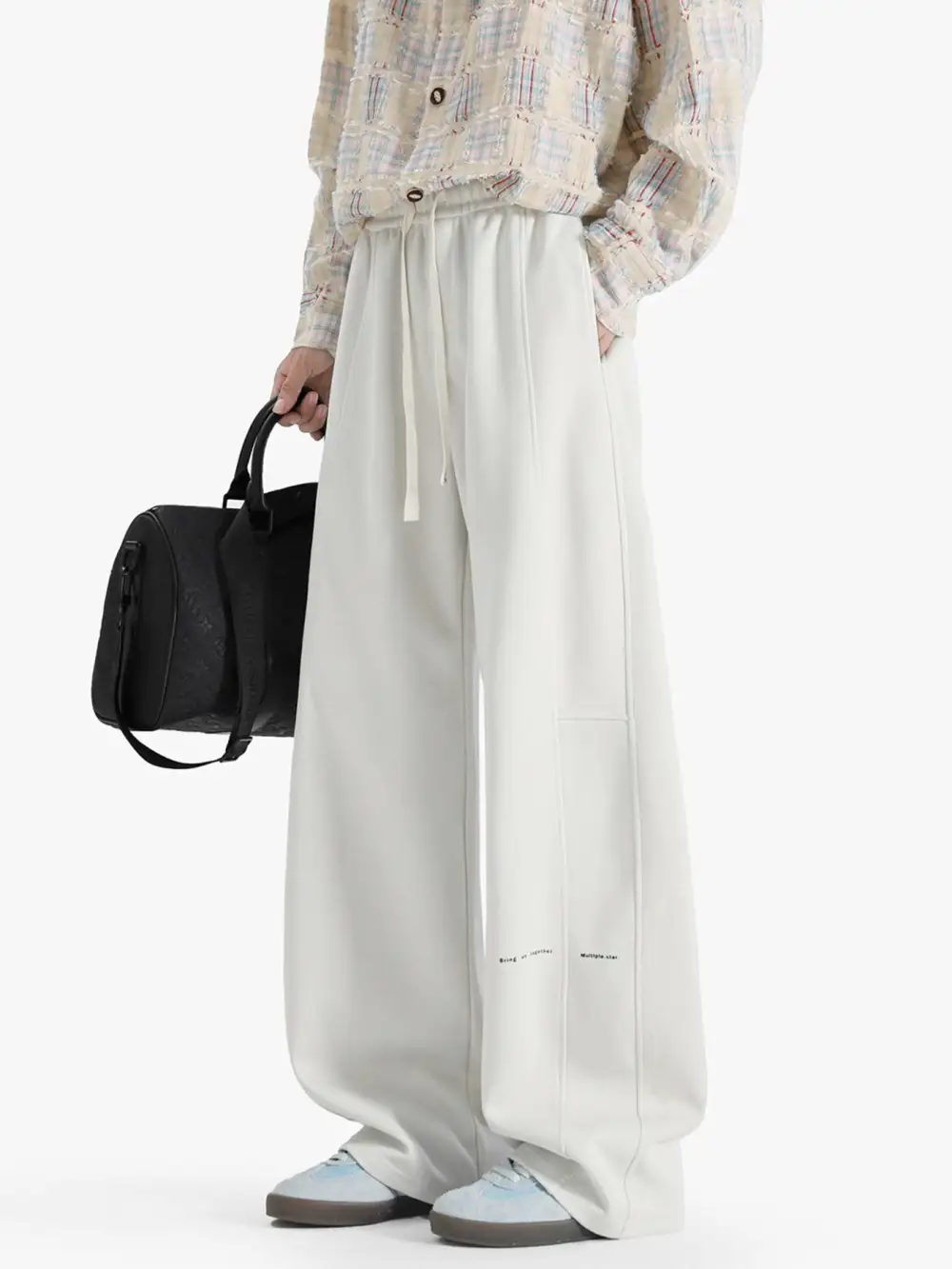 Men's Plus Size Drawstring Wide Leg Casual Pants