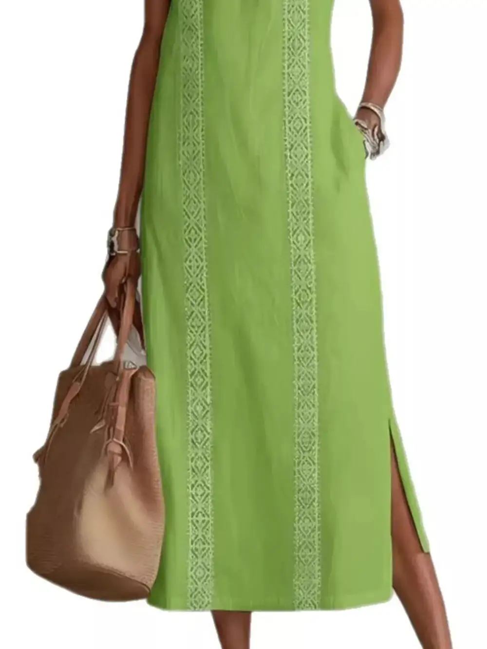Slit Sleeveless Midi Dress