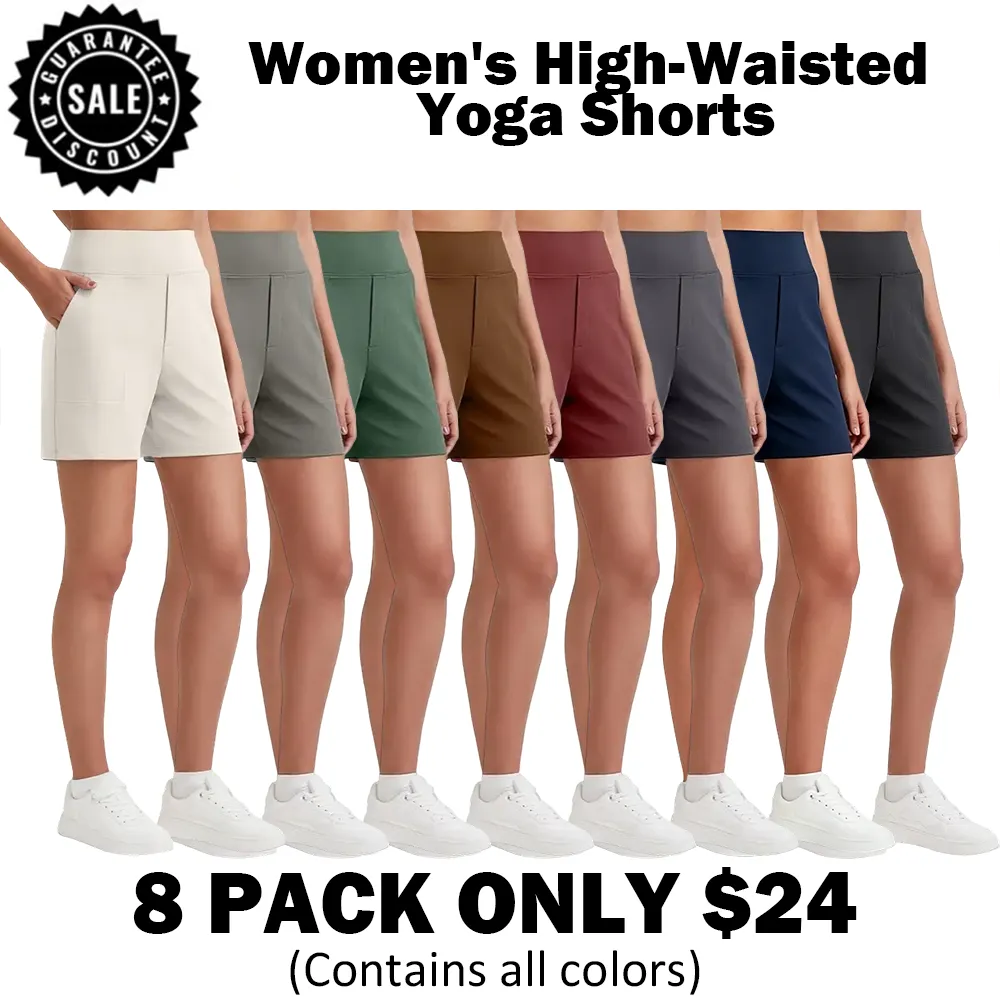 🔥Hot Sale💥-Women's High-Waisted Yoga Shorts🔥12-Pack- Only $32