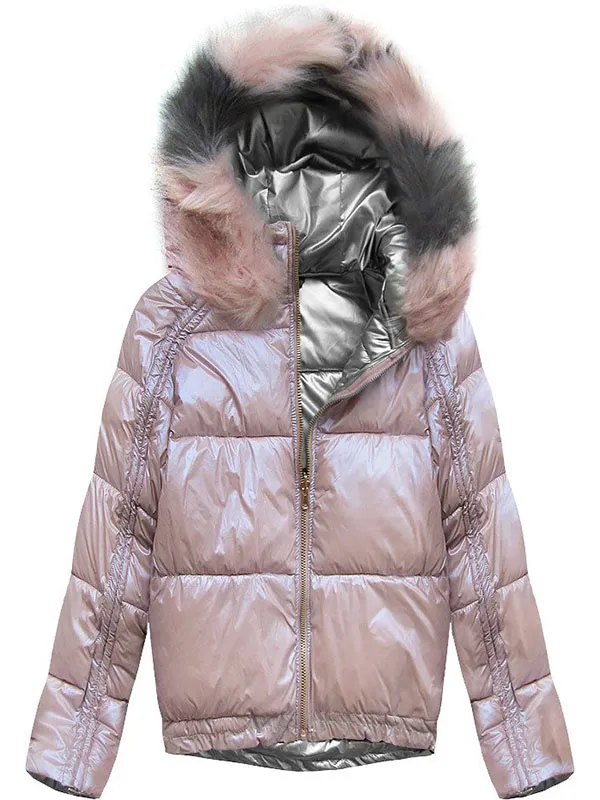 Ladies reversible winter jacket pink