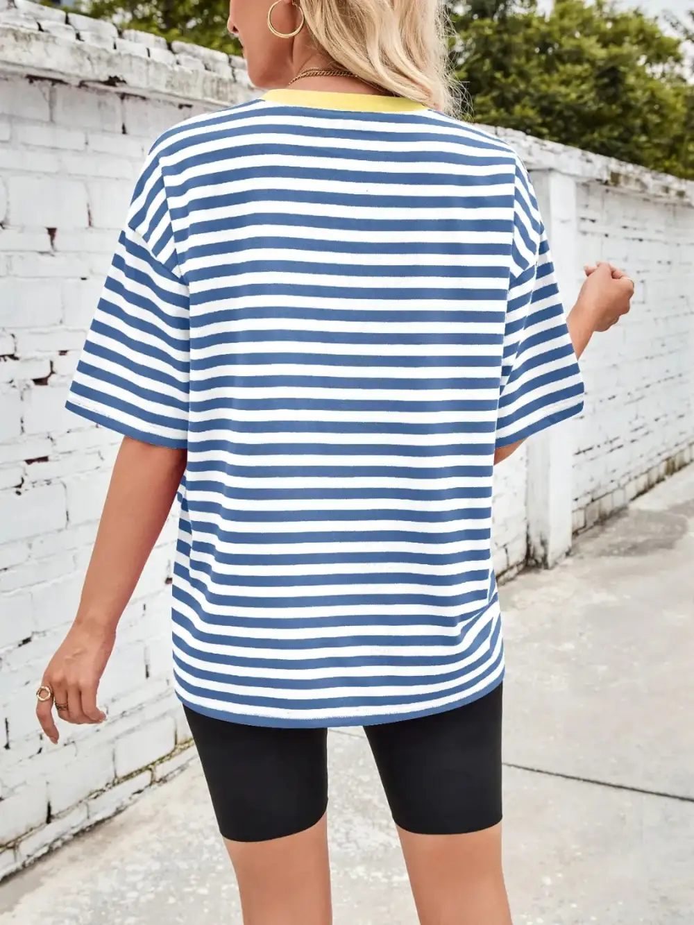 Striped Oversized Casual Tee