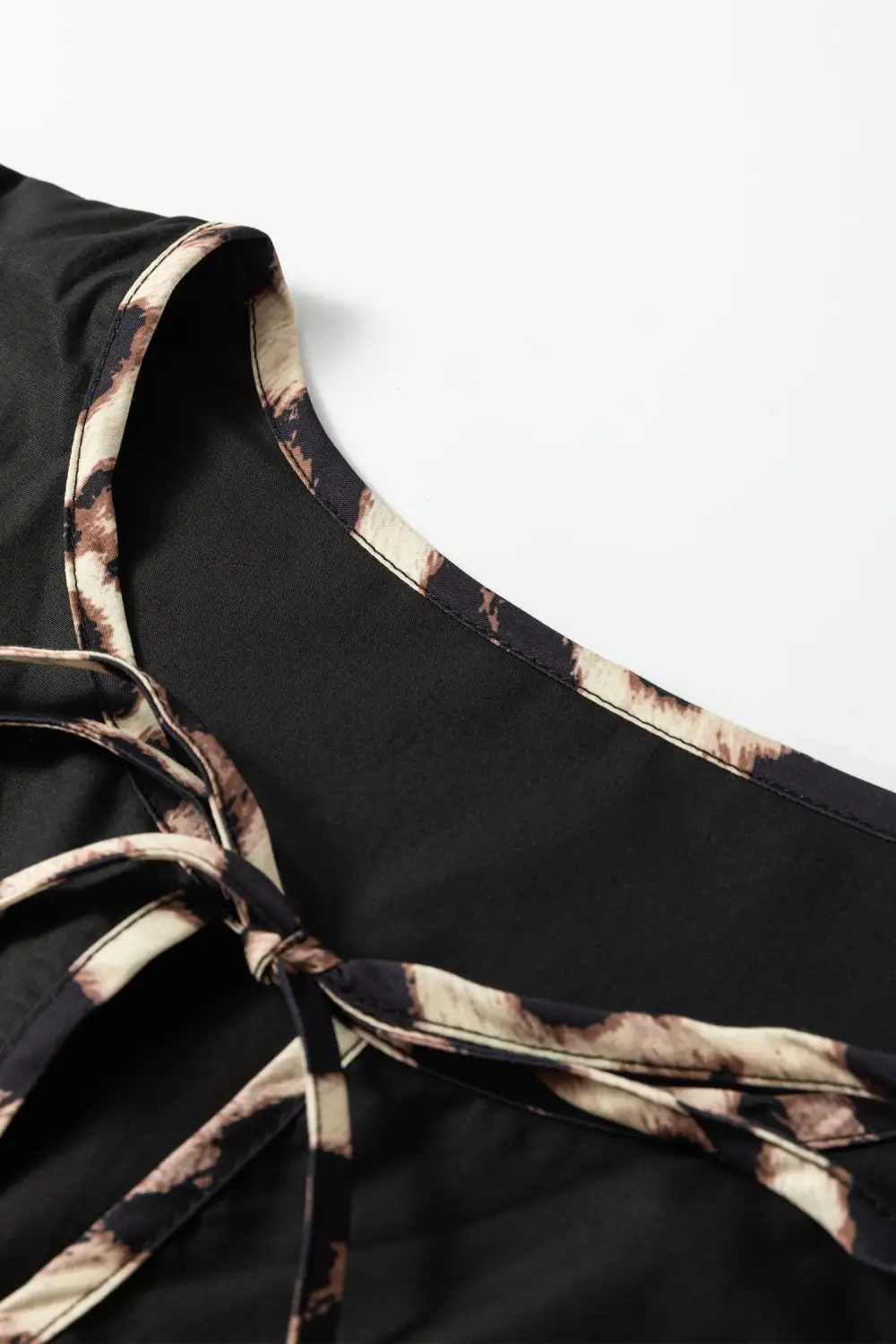 Animal Print Long Sleeve Flared Mini Dress