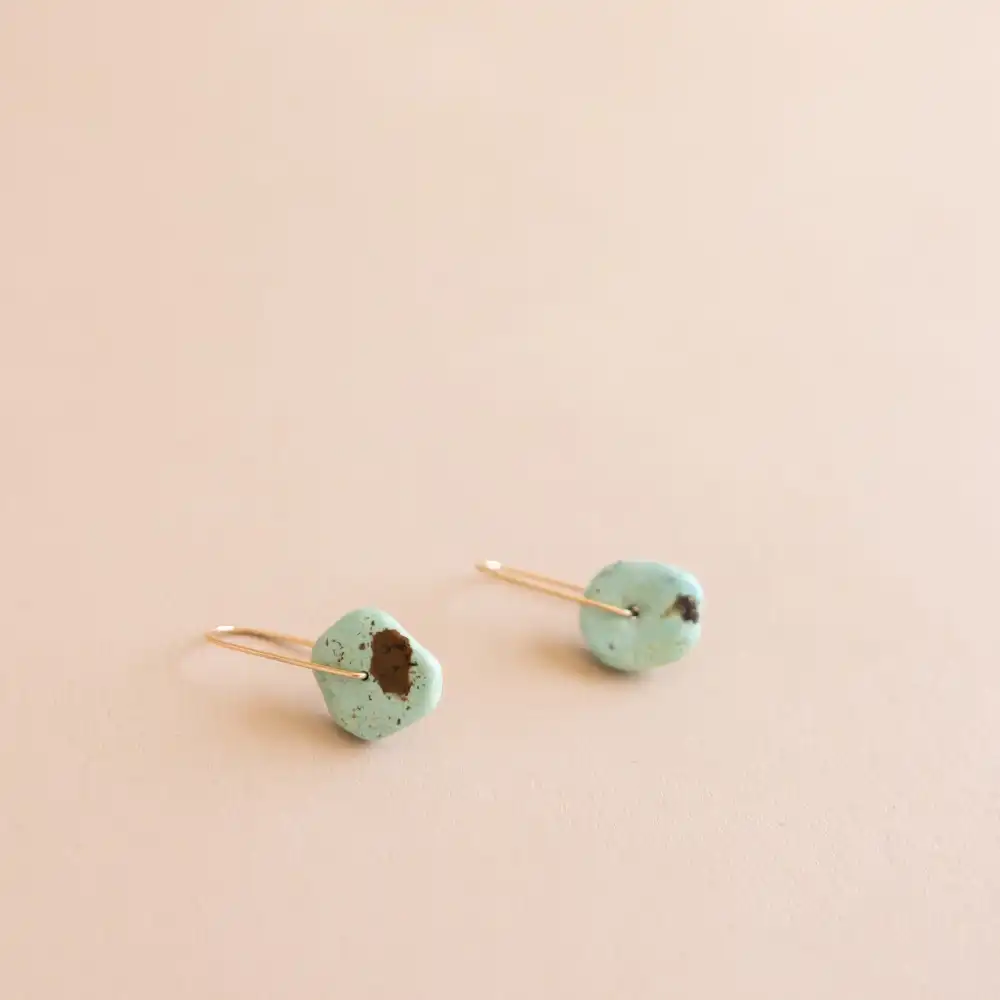 Turquoise Hanging Disc Earrings