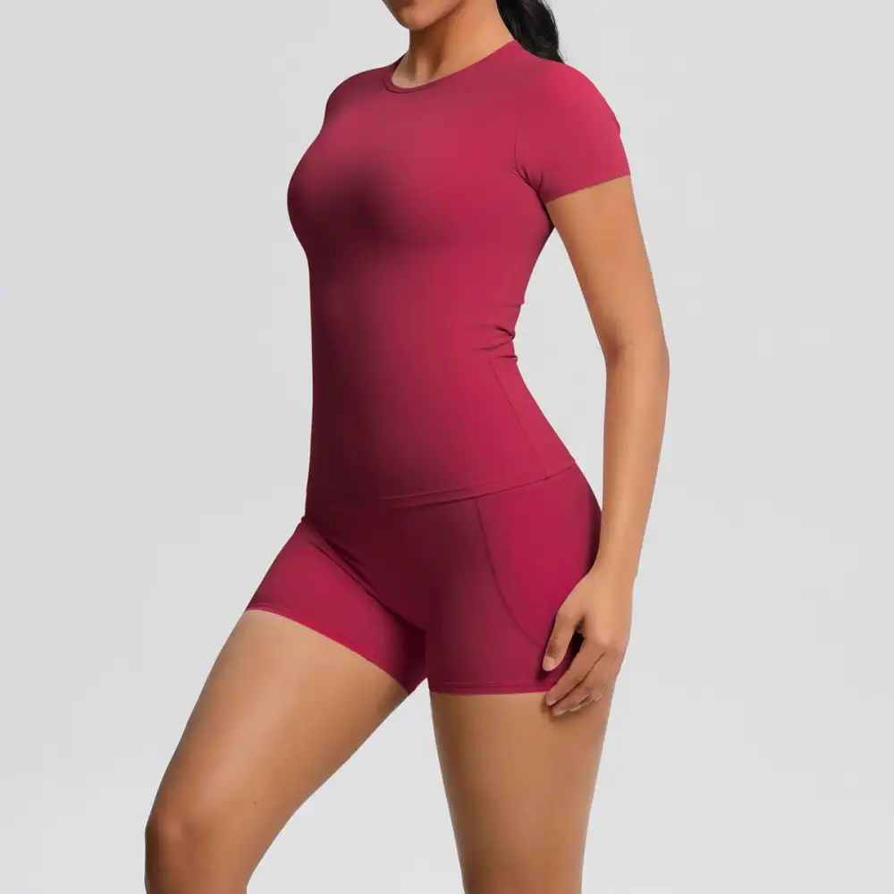 Brushed Short-Sleeve Top, Trousers and Shorts Active Set
