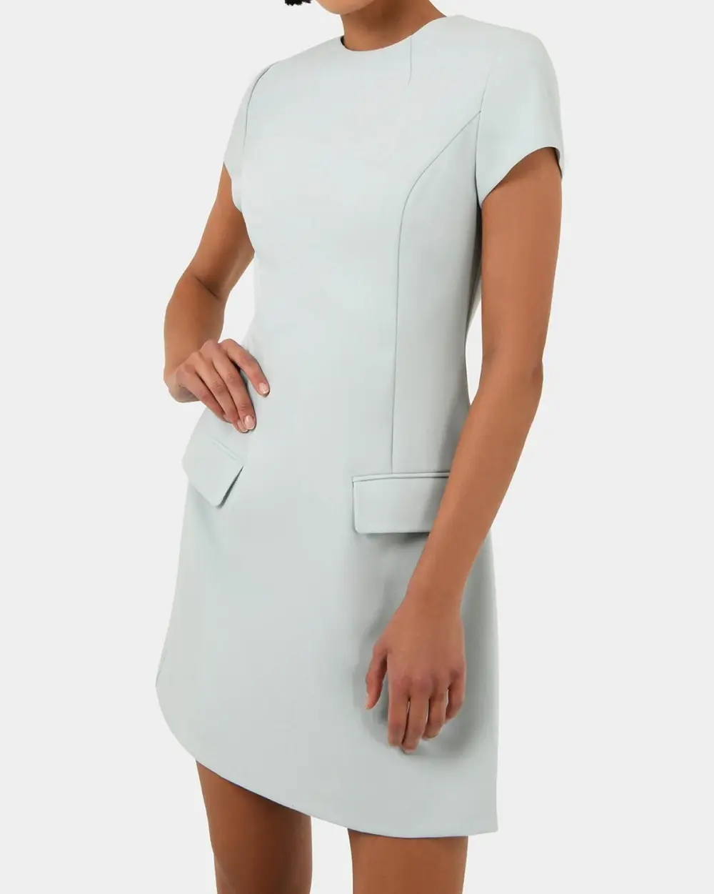 Panel Tailored Dress -Baby Blue