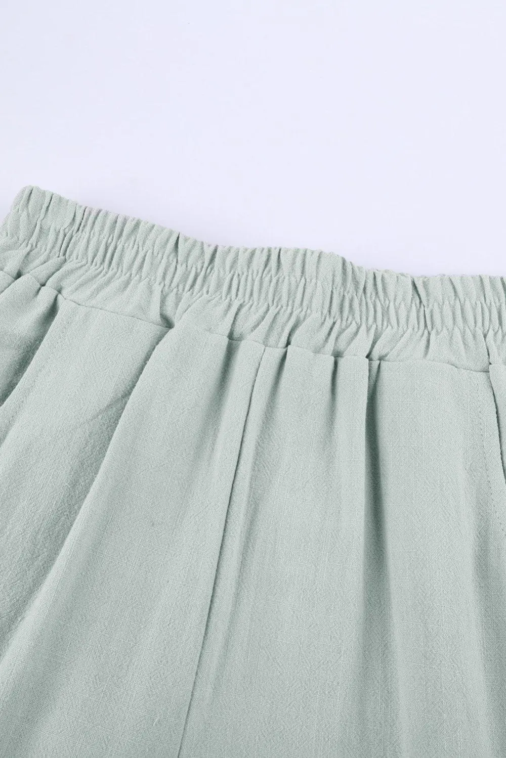 Elastic-Waist Pocketed Linen Jogger Pants