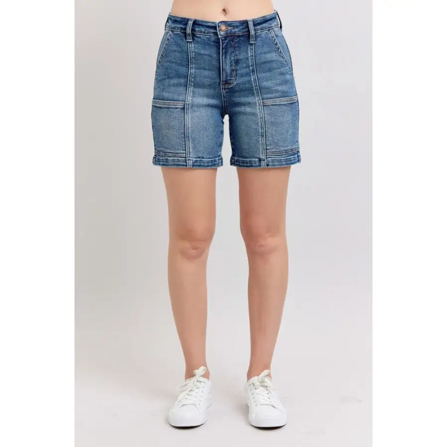 Full Size High Rise Denim Shorts Plus Size