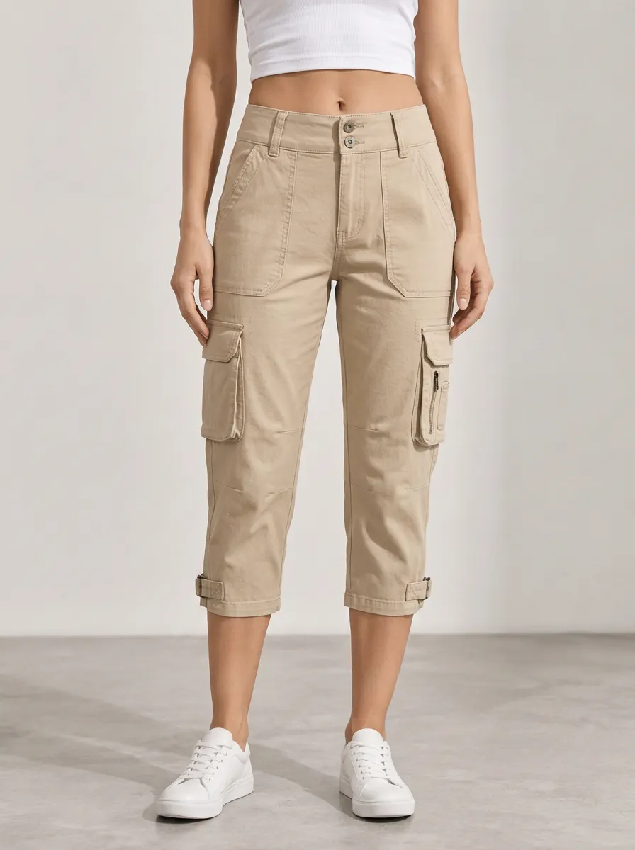 Women's Utility Soft Structure Multi-Pocket Capri Pants