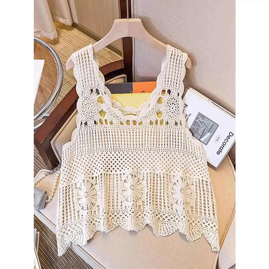 Openwork Scoop Neck Tank