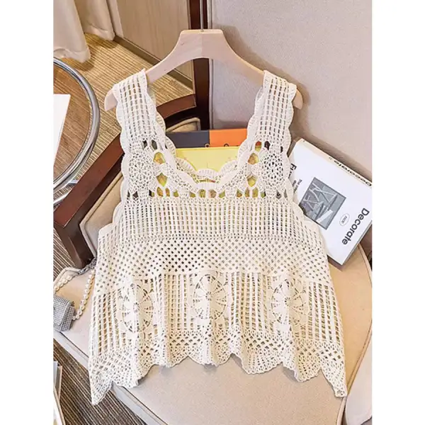 Openwork Scoop Neck Tank