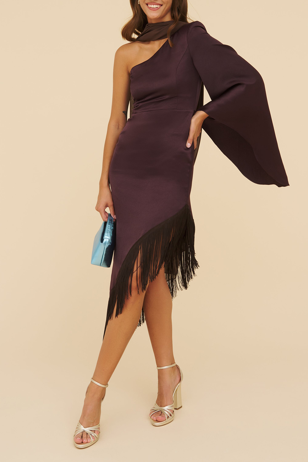 Brown Women's Solid Color Tosca Shawl