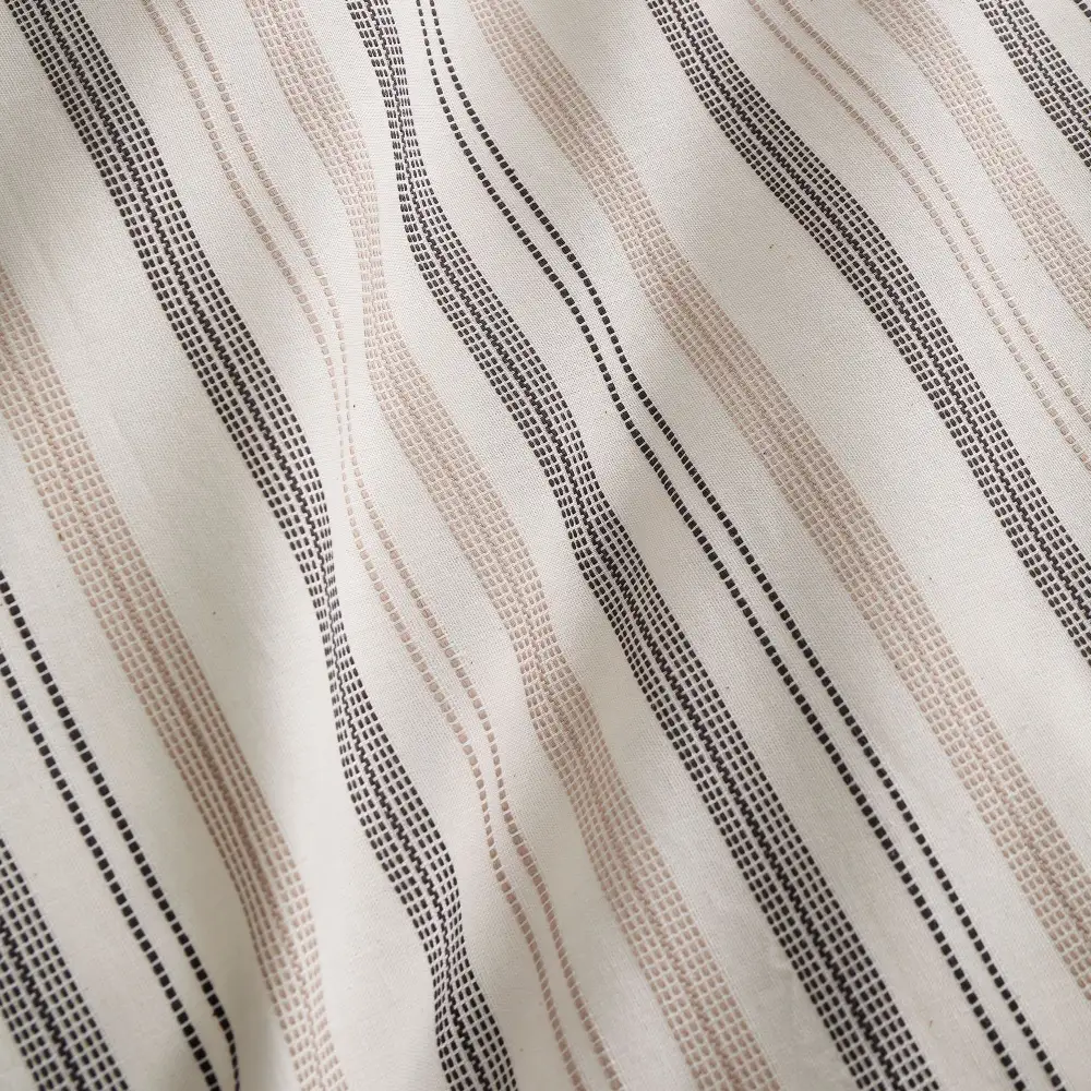Refined Bedroom Woven Stripe Linen Duvet Cover Set
