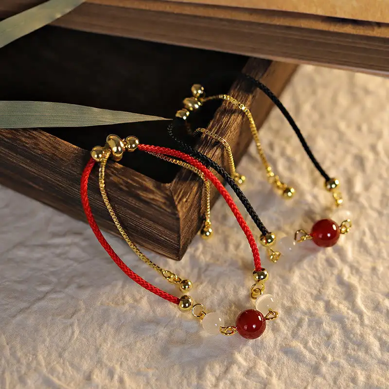 Agate Cat Eye Braided String Bracelet