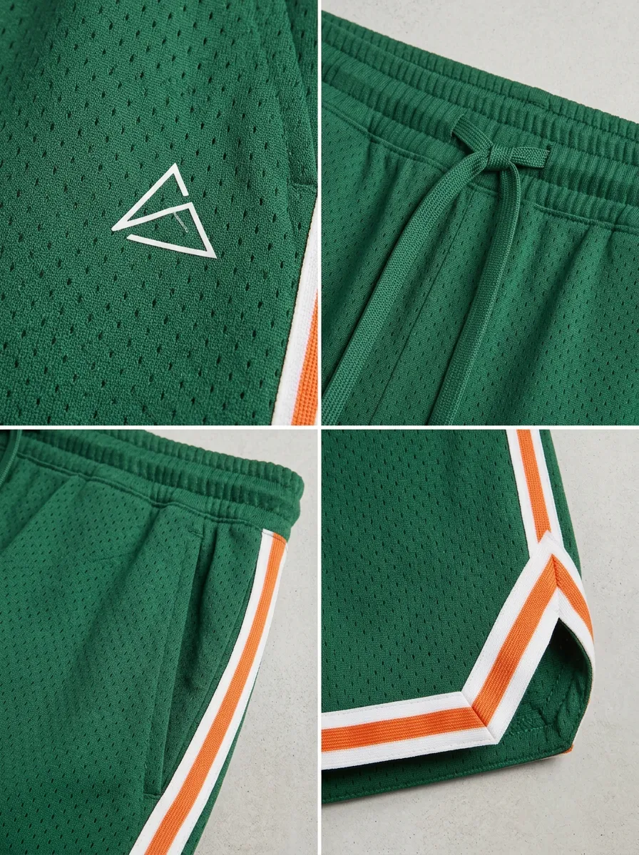 Comfort Geometric Pattern Striped Detail Edit Men's Basketball Shorts
