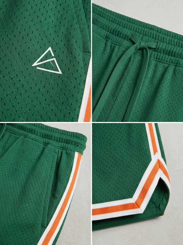 Comfort Geometric Pattern Striped Detail Edit Men's Basketball Shorts