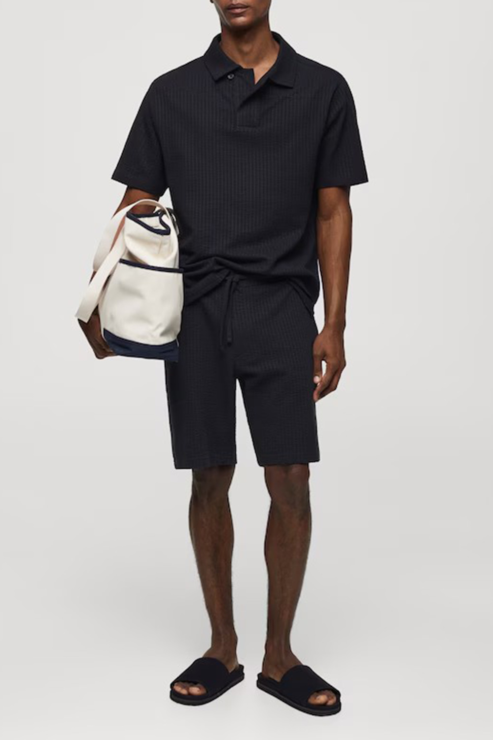 Seersucker Cotton Polo Shirt