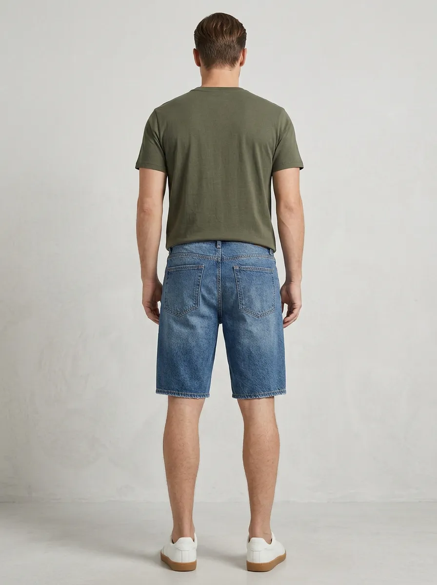 Men's Weekend Distressed Raw Hem Street Inspired Distressed Denim Shorts