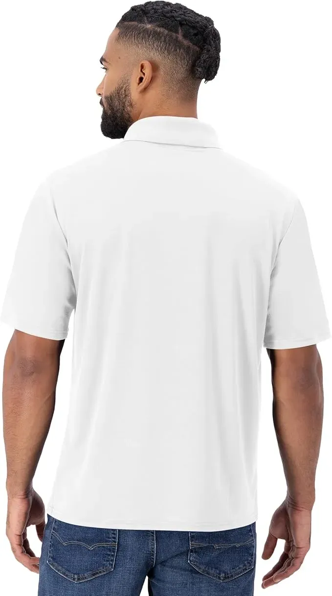 Men's Cool Short-Sleeve Polo Shirt with Three-Button Placket