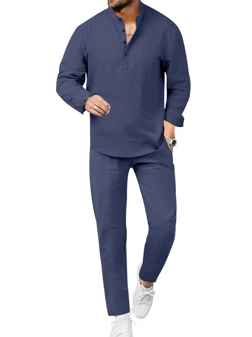 Men's Full Size Casual Long Sleeve Shirt and