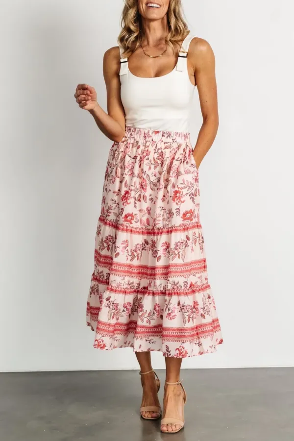 Pink Loose Layered Comfortable Skirt