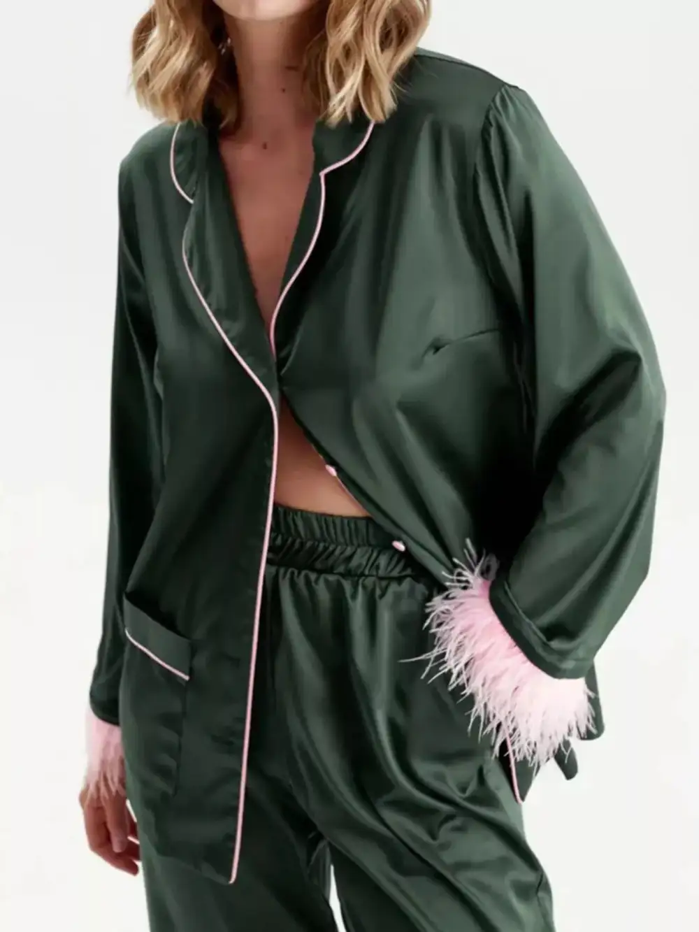 Tassel Cuffs Comfortable Everyday Pajama Set