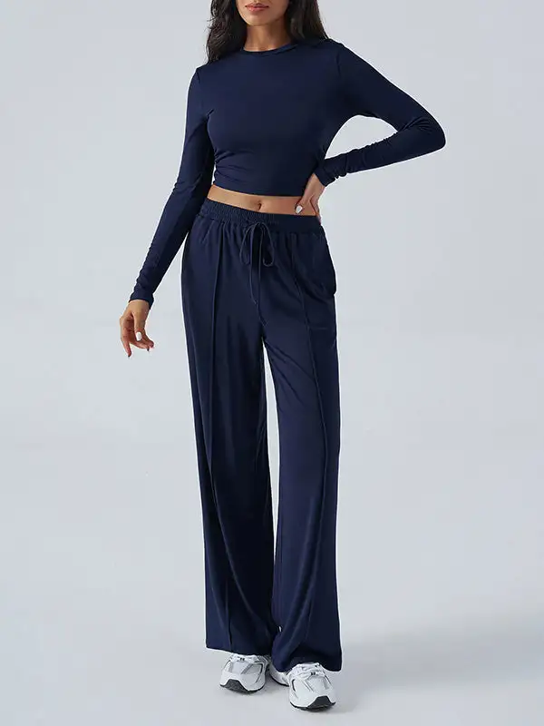 Long Sleeve Relaxed Tee And Pants Set