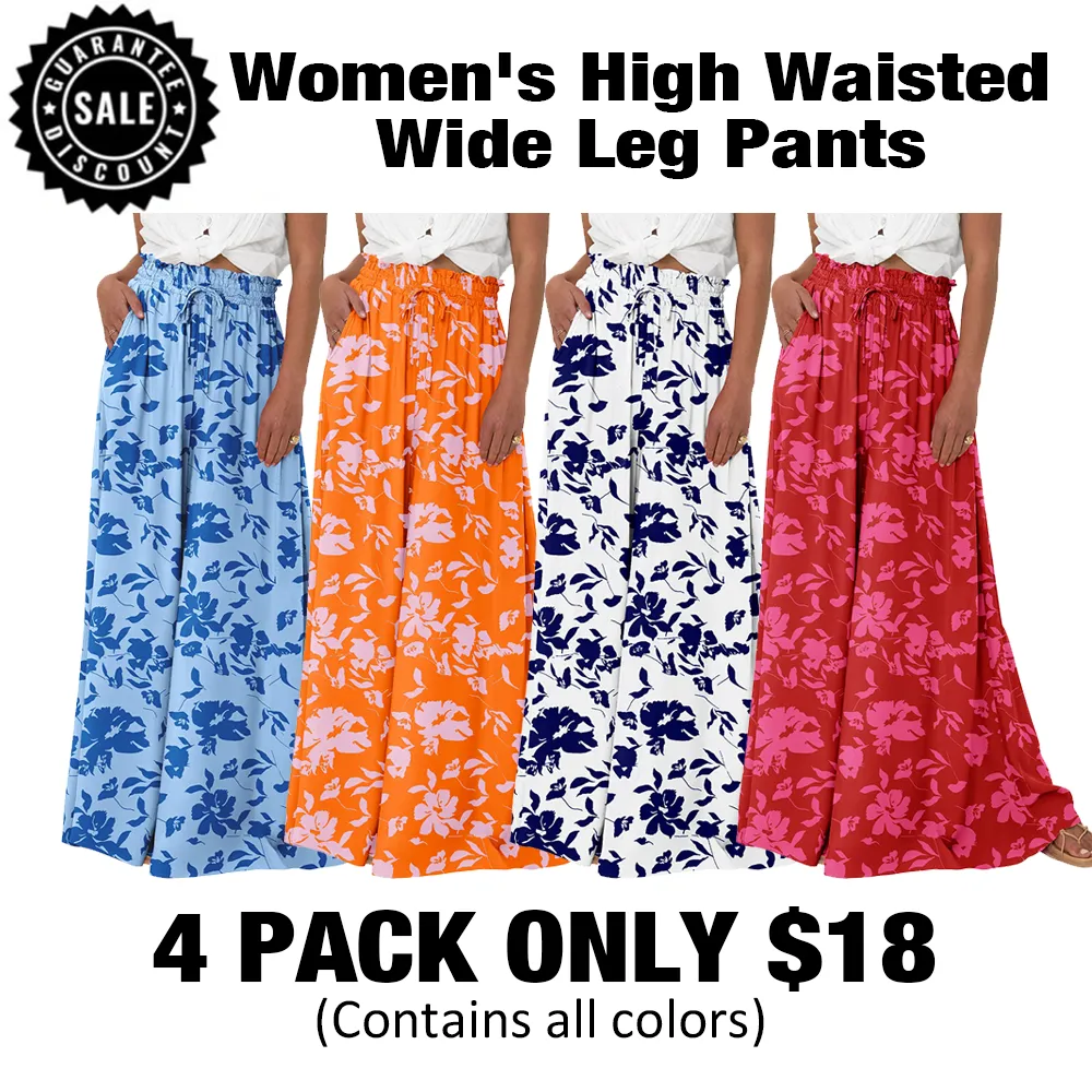 Women's High WaistedWide Leg Pants-🔥8-Pack- Only $24