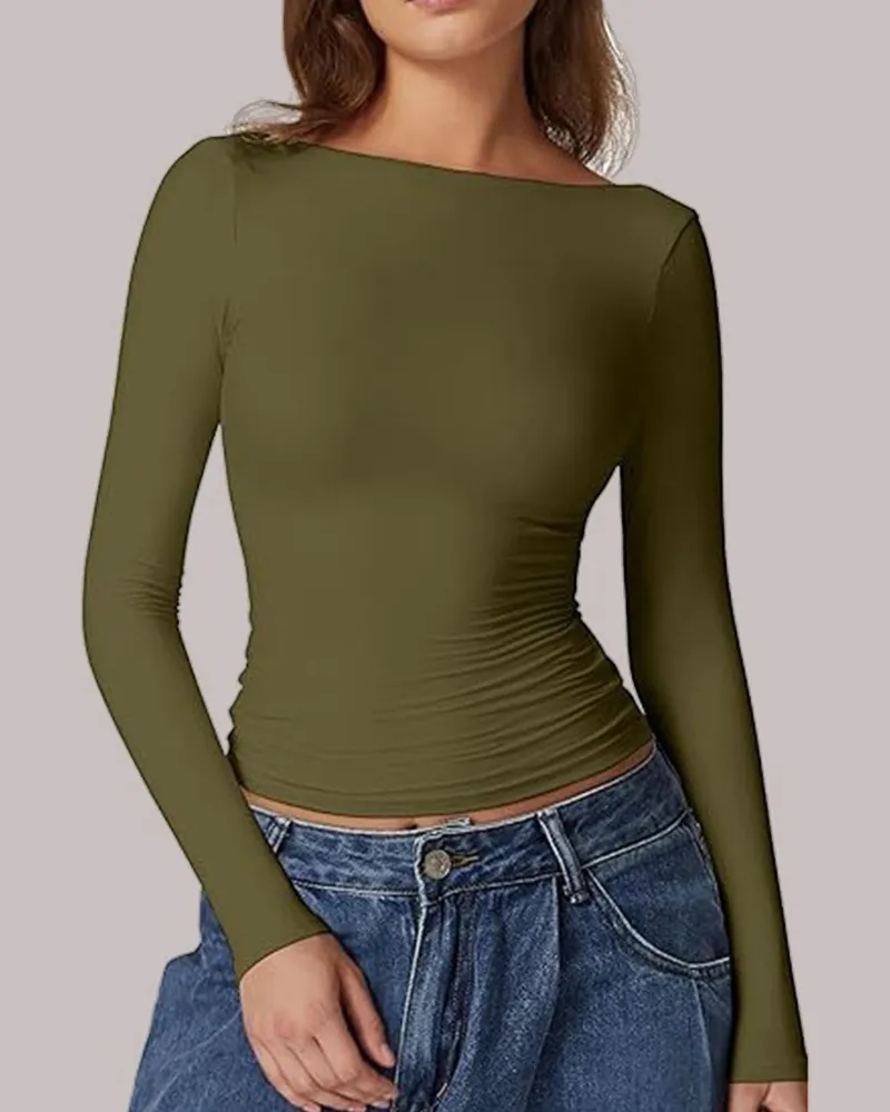 Long Sleeve Backless Jumpsuit