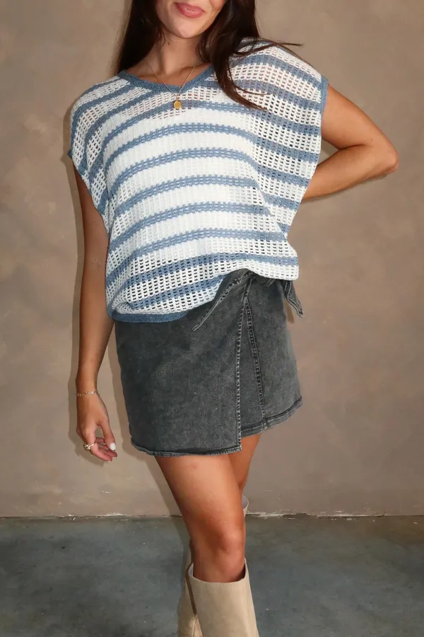 Hollow Striped Vest Top