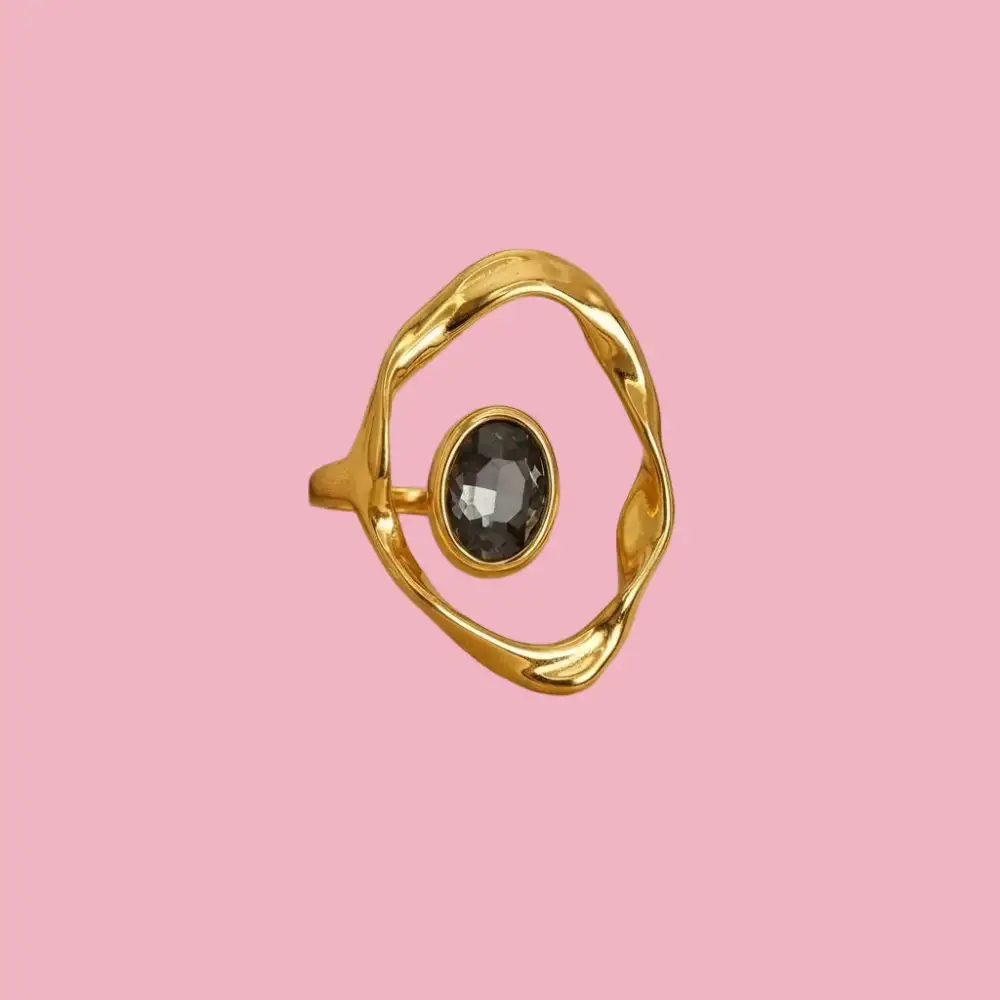Moon Stone Accent Ring